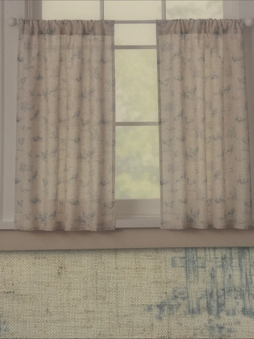 THE FARMHOUSE by Rachel Ashwell Set of 3 Cafe Curtains/Valance -Light Filtering